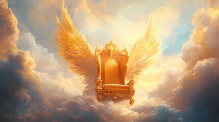 Wall Mural - heavenly majestic wings throne