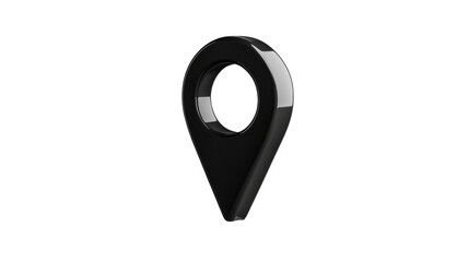 Poster - Black location pin icon floating on transparent background representing gps and navigation