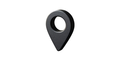 Fototapete - Black location pin icon floating on transparent background