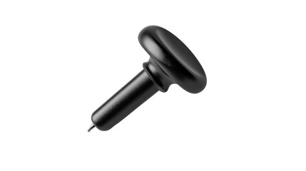 Fototapete - Black push pin on transparent background, office supplies, 3d rendering