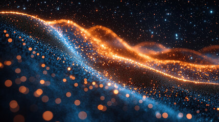 Abstract technology particles mesh background, showcasing digital flow and network connections in a modern and high-tech visual style.

