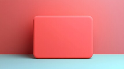 Poster - Minimal background with a coral platform on a light blue surface