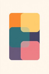 Leinwandbilder - Abstract background showing modern design with rounded squares overlapping each other