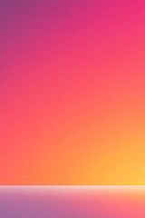Poster - Empty studio background showing pink and orange gradient with ground and horizon for product placement