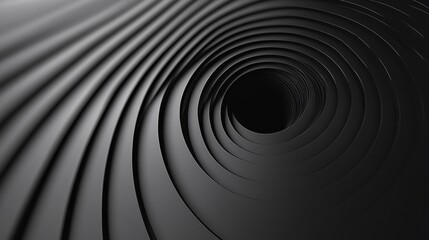Poster - Black metallic vortex is swirling, forming a dark abyss