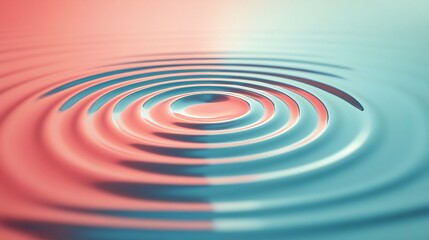 Aufkleber - Water drop creating concentric ripples on a colorful surface