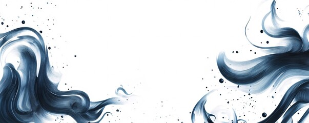 Aufkleber - Abstract blue brush strokes creating dynamic background design