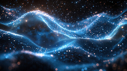 Abstract technology particles mesh background, showcasing digital flow and network connections in a modern and high-tech visual style.
