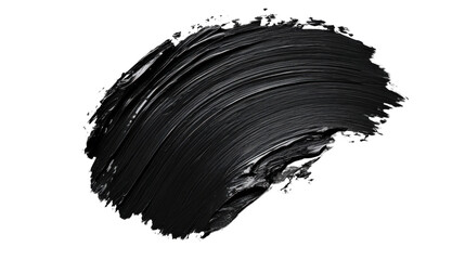 Poster - Black paint brush stroke on transparent background
