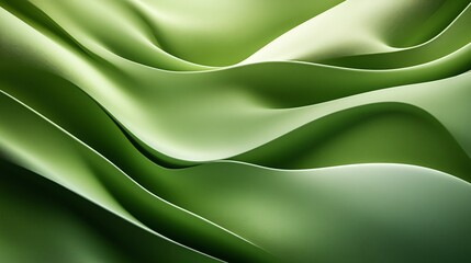 Aufkleber - Abstract green background forming smooth wavy shapes