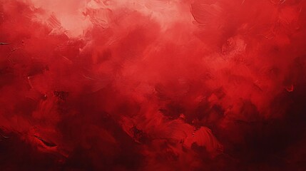 Poster - Red acrylic paint strokes creating abstract background texture