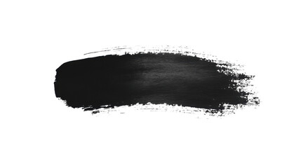 Poster - Black paint brush stroke on transparent background