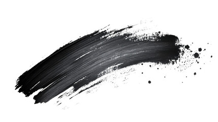 Poster - Black paint brush stroke with transparent background