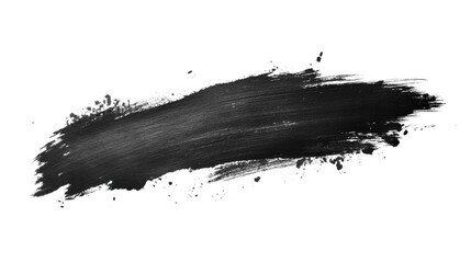 Poster - Black paint brush stroke on transparent background creating abstract design