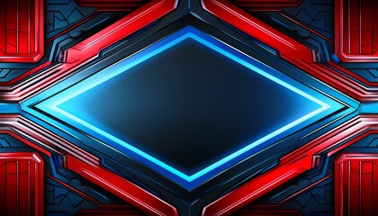 Poster - futuristic red and blue abstract gaming banner design template with metal technology concept. genera