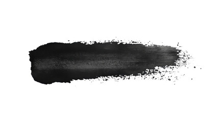 Poster - Black paint brush stroke on transparent background creating abstract design