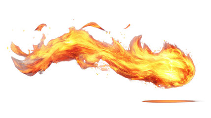Poster - Realistic fire flames burning effect with transparent background