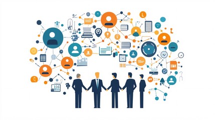 Poster - Concept of global business, communication and teamwork