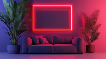 Poster - A corporate setting with interactive holographic displays, smart tech solutions, and minimalist design. Copy space.