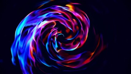 Aufkleber - Colorful swirl of vibrant neon lights on black background, abstract energy and motion concept