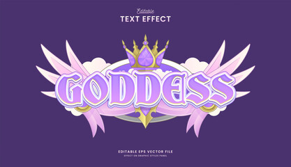 Wall Mural - decorative purple goddess editable text effect design