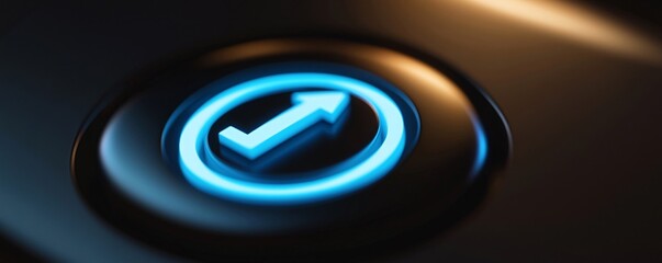 Poster - Illuminated check mark button shining against a dark backdrop