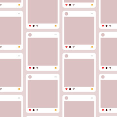 Poster - social media post mockup frame vector template. social media carousel post photos frame, post mock up. mobile app interface template on social network