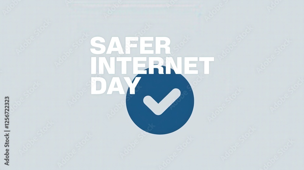 Safer Internet Day with Checkmark Symbol and Text Overlay Design Stock ...