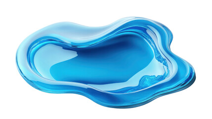 Poster - abstract blue liquid shape on transparent background