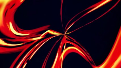 Aufkleber - Abstract red and orange swirling shapes on black background, vibrant energy concept