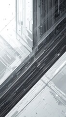 Poster - Abstract Technical Lines Design with Geometric Shapes in a Minimalist Style