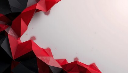Poster - Abstract Geometric Background with Red and Black Triangles on White