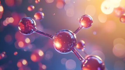 Aufkleber - scientific background with abstract molecule structure reflecting light