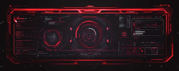 Leinwandbilder - Digital heads-up display (hud) displaying target tracking and scanning system