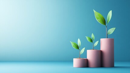Poster - Bar graph illustrating rising profits from plant growth