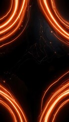 Poster - Abstract Orange Glowing Circle Edges on Dark Background for Modern Design