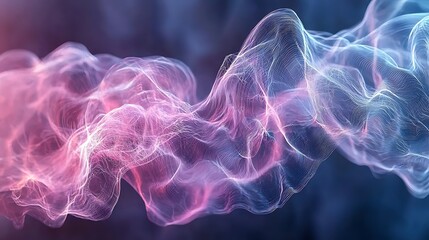 Wall Mural - Abstract pink blue wave energy flow, background design.