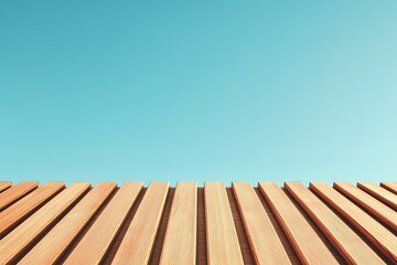 Poster - Wooden planks against a clear blue sky