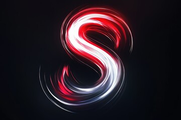 Fototapete - Abstract swirling light forming letter S