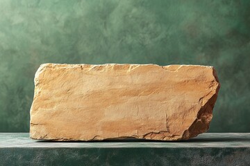 Poster - Rough-hewn stone slab on a dark surface
