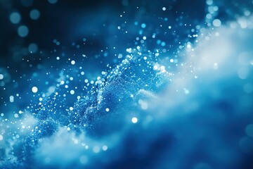 Poster - abstract blue particles swirling in motion