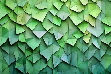 Poster - Geometric green paper shapes create a textured wall