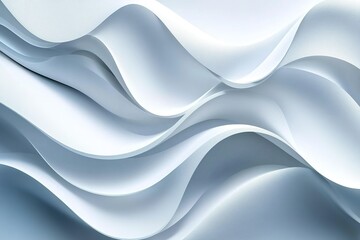 Poster - Abstract waves of light gray shades create a flowing pattern