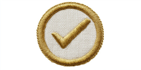 Poster - Check mark embroidered in gold circle