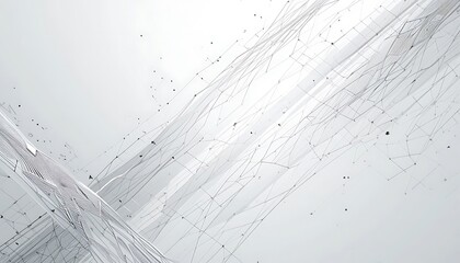 Poster - Abstract Network Connecting Lines and Dots with a Modern White Background
