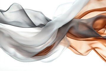 Poster - Flowing fabric in shades of gray and brown