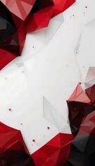 Poster - Abstract Red and Black Polygon Design on White Background Illustration