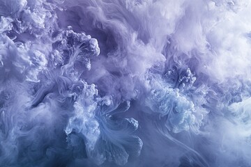 Poster - Abstract swirls of purple and blue ink in water