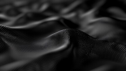 Poster - Abstract black fabric forming wavy shapes background