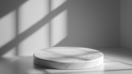 Poster - Modern Minimalistic 3D Podium in Clean White Space with Shadows